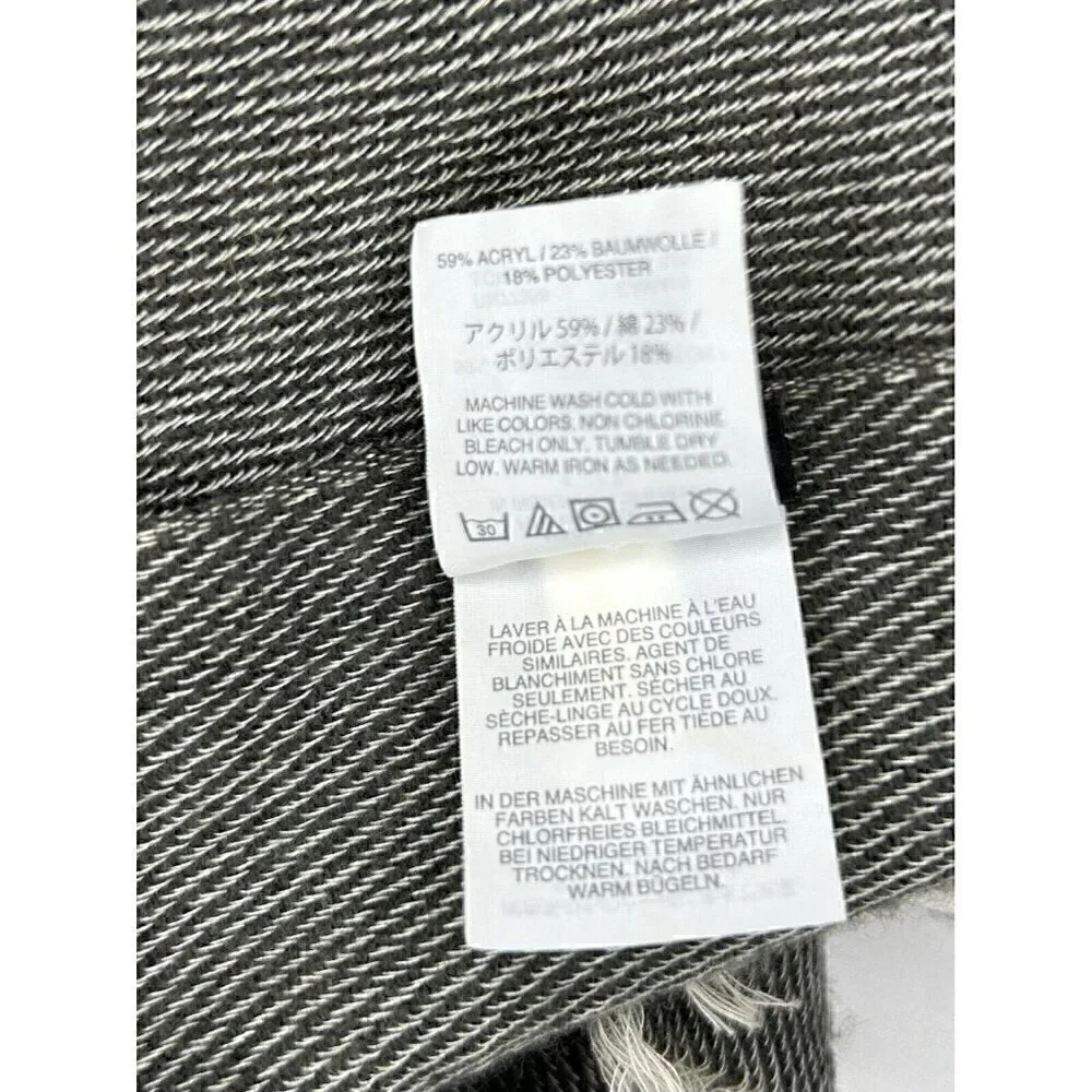 J. Crew Striped Cape Scarf With Armholes One Size Gray White Lightweight Vintage